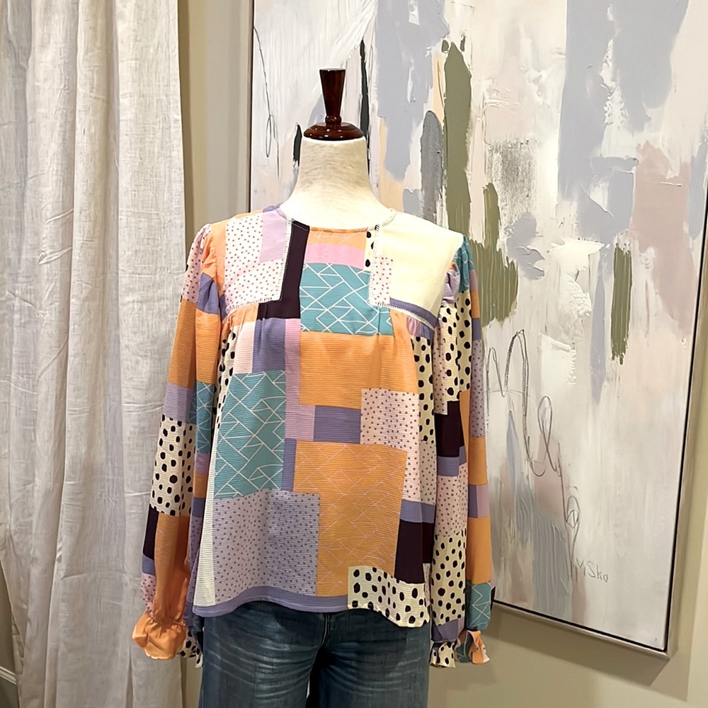 Fate Long Sleeve Multi-colored Blouse